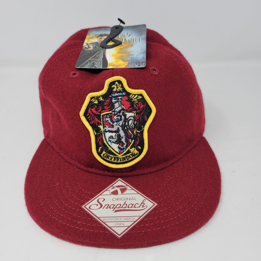 Harry Potter Gryffindor Snapback Hat Bioworld Maroon Wool Blend OSFA New
